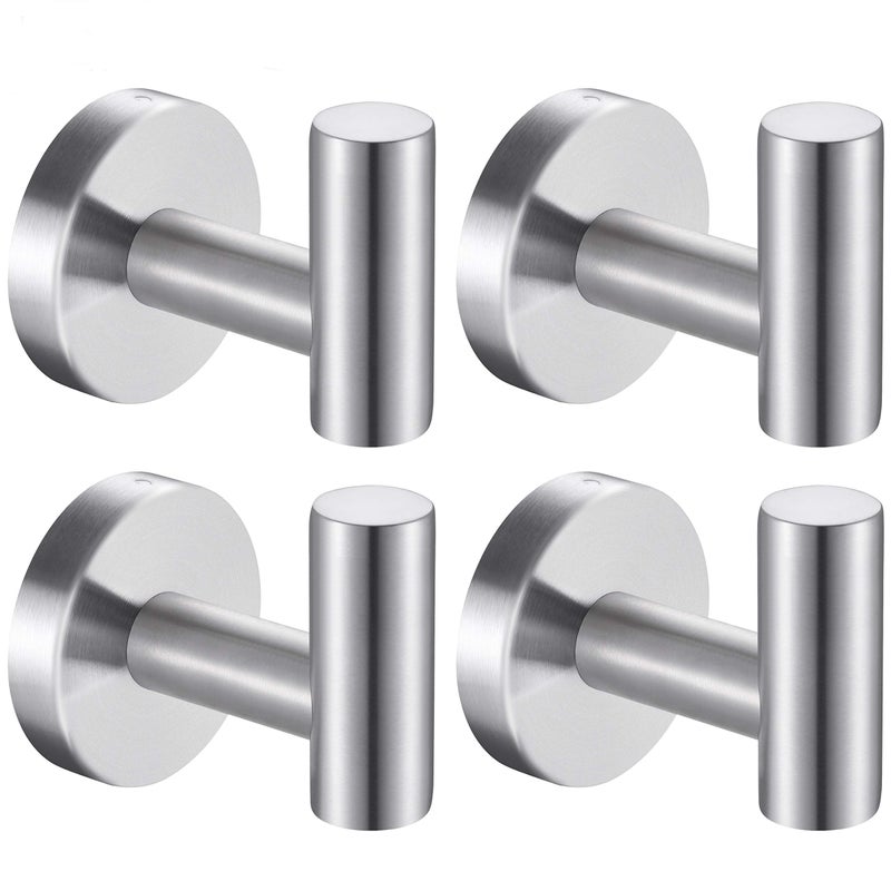 Homagic Bath Towel Hooks Robe Hook Holder Wall Mount Heavy Duty Wall Hooks SUS 304 Stainless Steel Coat Hook Closet Door for Bathroom Bedroom Hotel Kitchen Garage Pool 4 Pack (Brushed Nickel) - Image 1